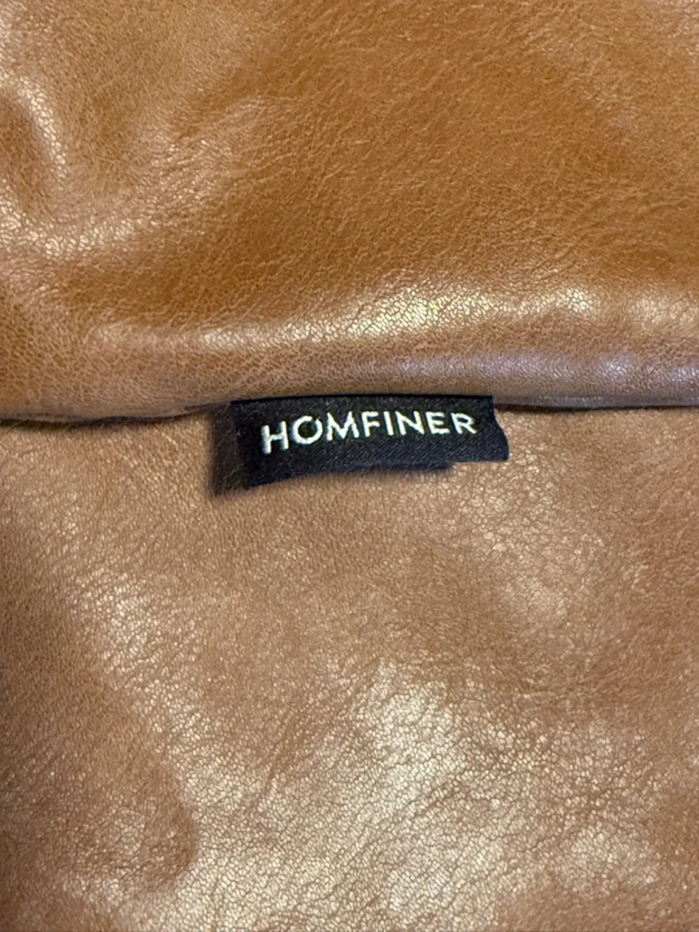 (2) Faux Leather Accent Pillow Cover in Cognac Brown - Home - Picture 3 of 5